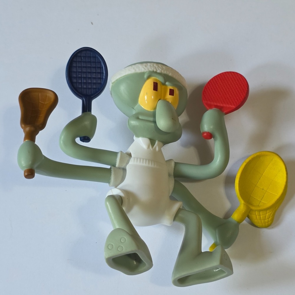 McDonald's Happy Meal Toy Spongebob Squarepants Squidward Tennis Figure 2012 4"